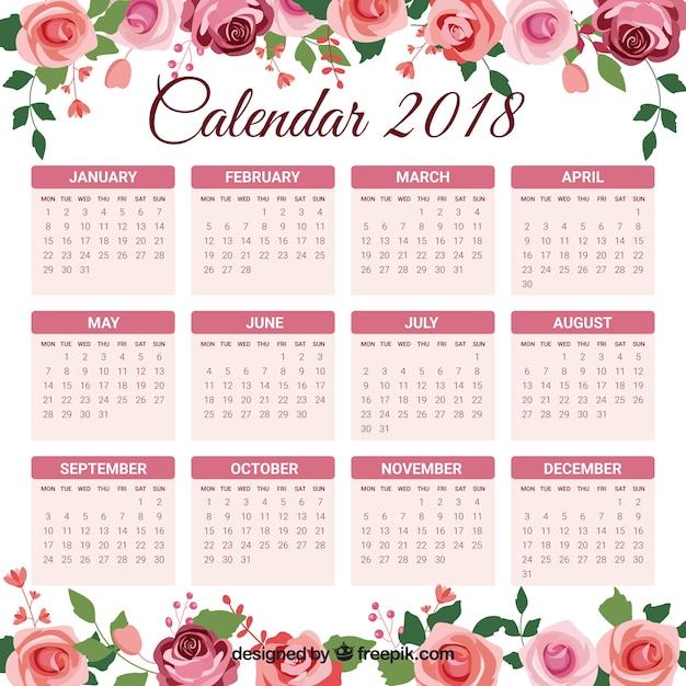 Vettore gratuito 2018 calendario astratto