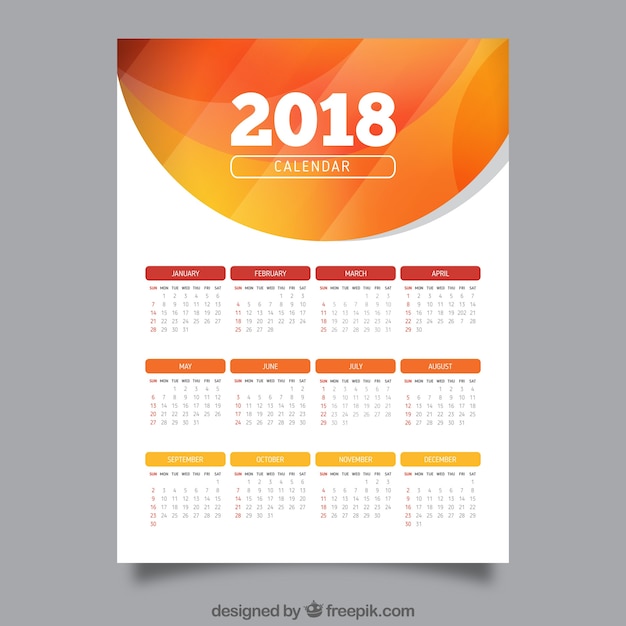 2018 abstract calendar