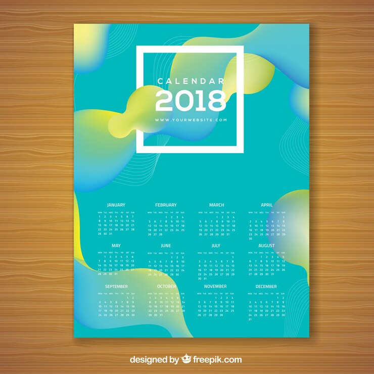 Free Vector 2018 abstract calendar