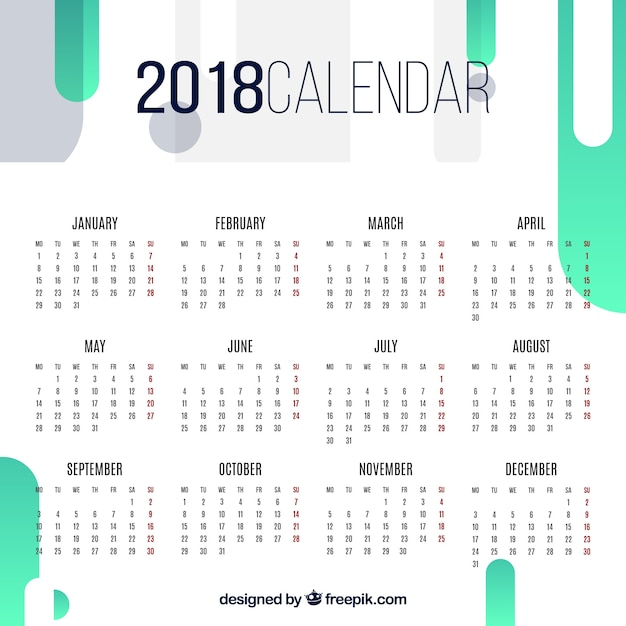 2018抽象カレンダー