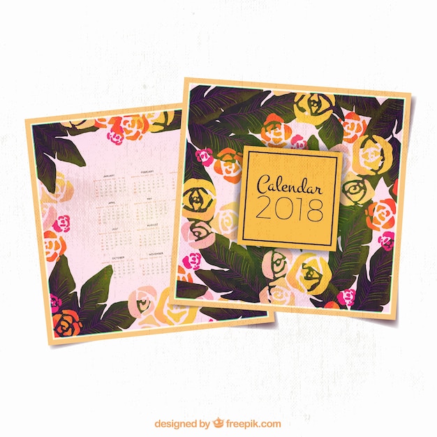 2018 calendario in stile acquerello