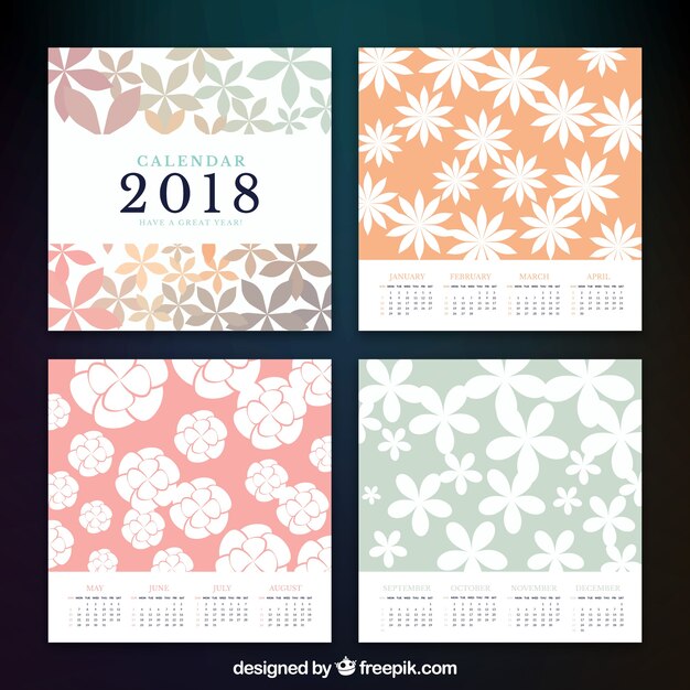 2018 календарь с цветочным декором