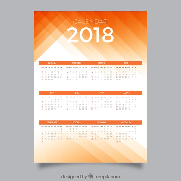 Free vector 2018 calendar