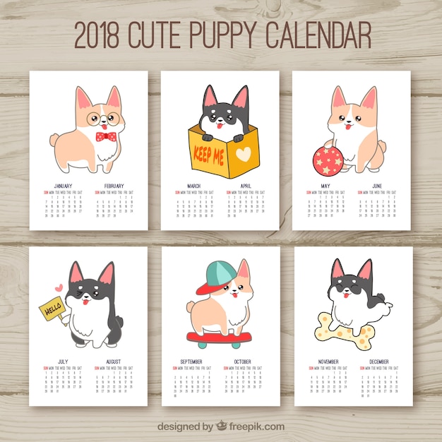 Free vector 2018 calendar