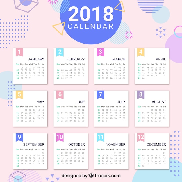 2018 calendar