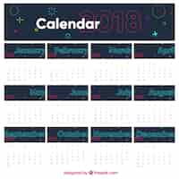 Free vector 2018 calendar