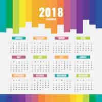 Vettore gratuito calendario 2018