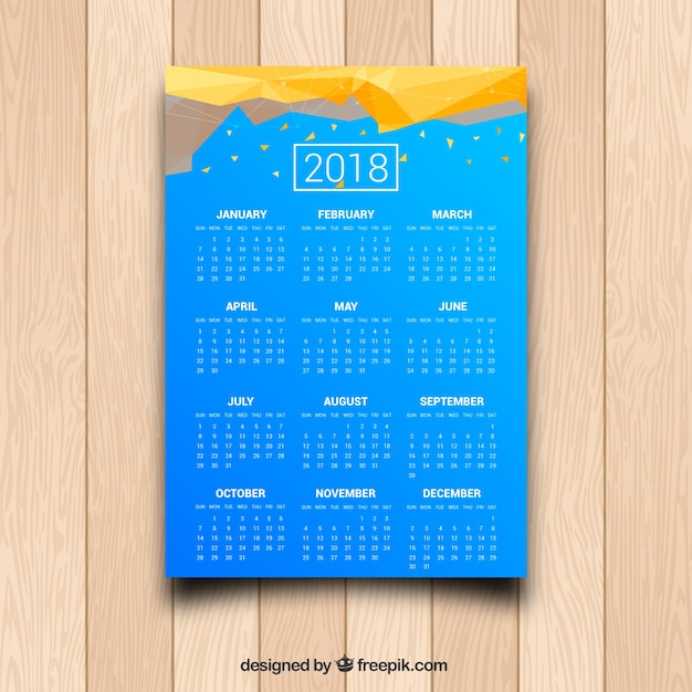 Free vector 2018 calendar