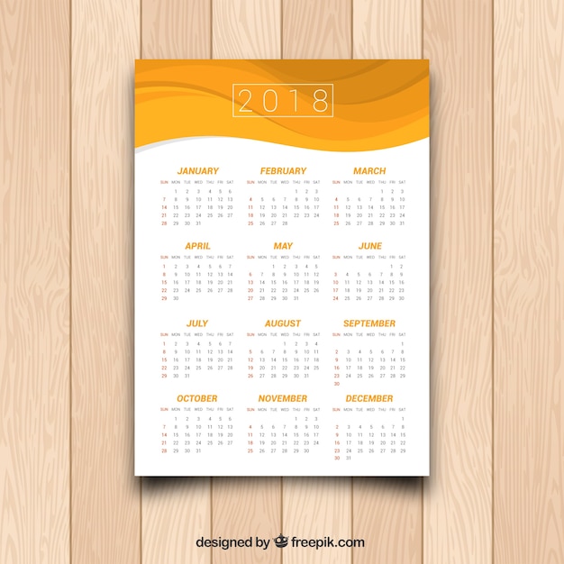 Free vector 2018 calendar