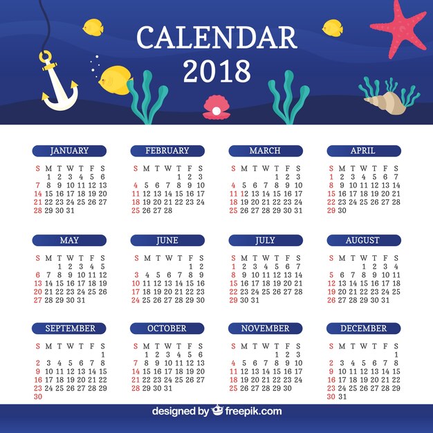 2018 calendar