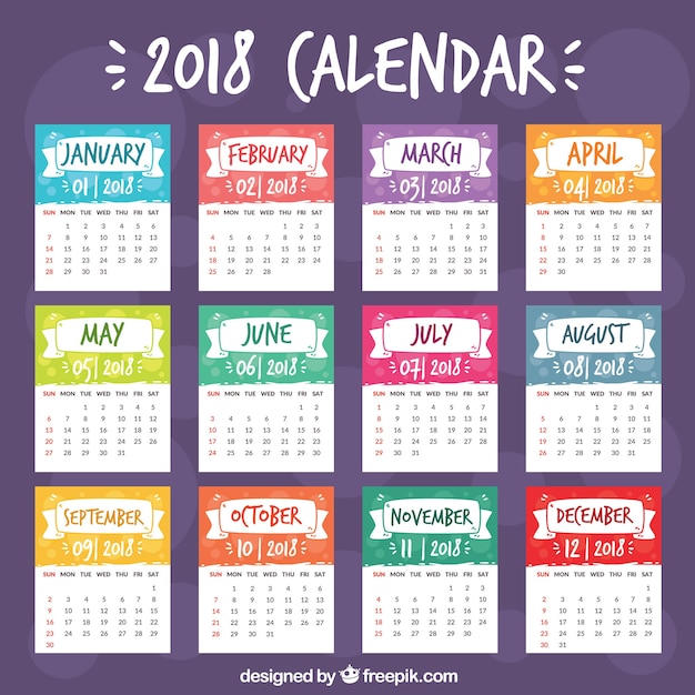 2018 calendar