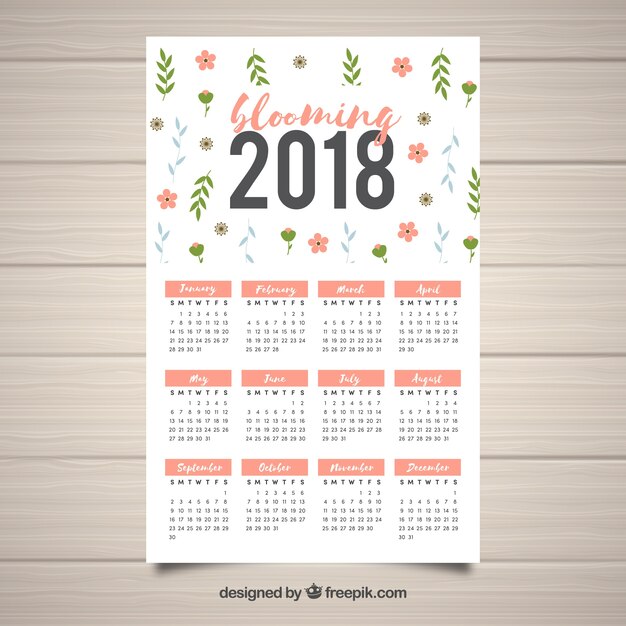 2018 calendar