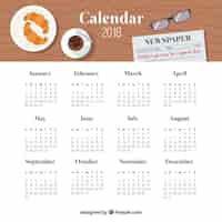 Free vector 2018 calendar