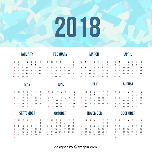 2018 calendar