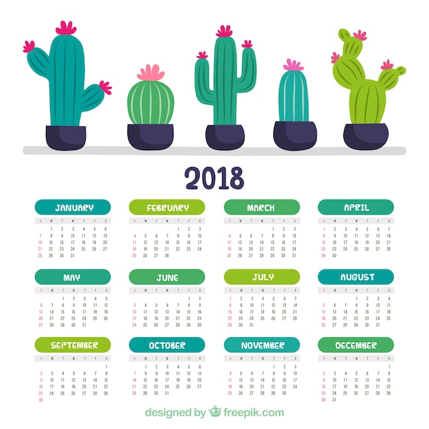 Vettore gratuito calendario 2018