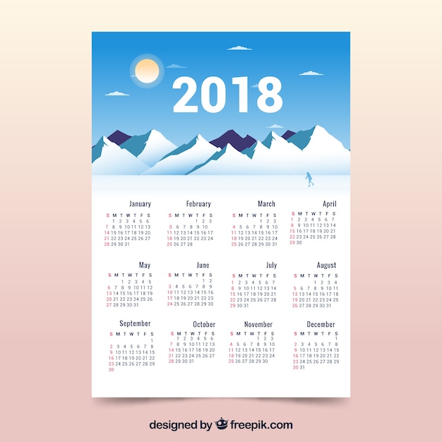 Free vector 2018 calendar