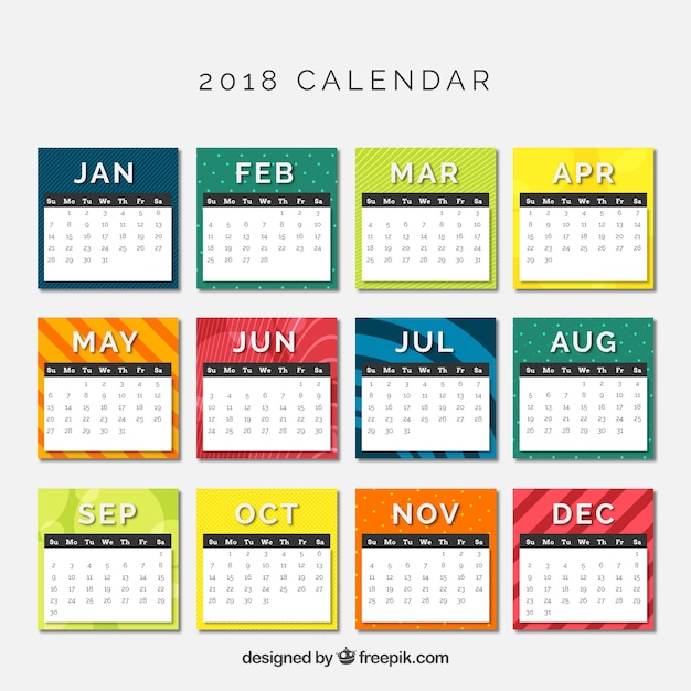 Free vector 2018 calendar