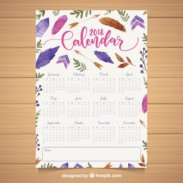 Free vector 2018 calendar