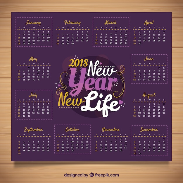 Free vector 2018 calendar