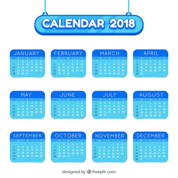 Vettore gratuito calendario 2018