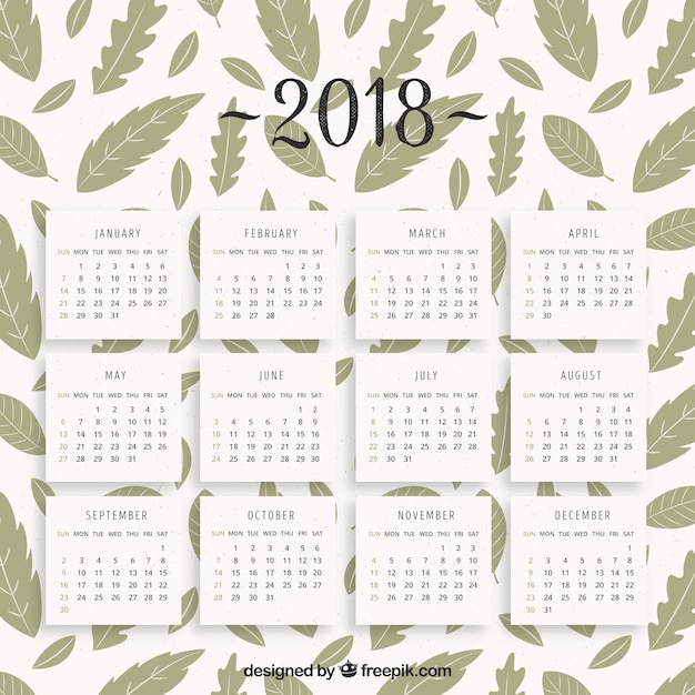 Free vector 2018 calendar