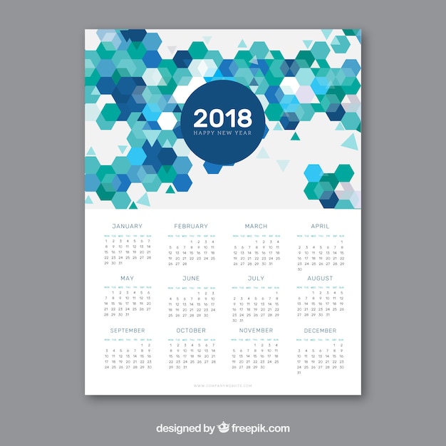 Free vector 2018 calendar