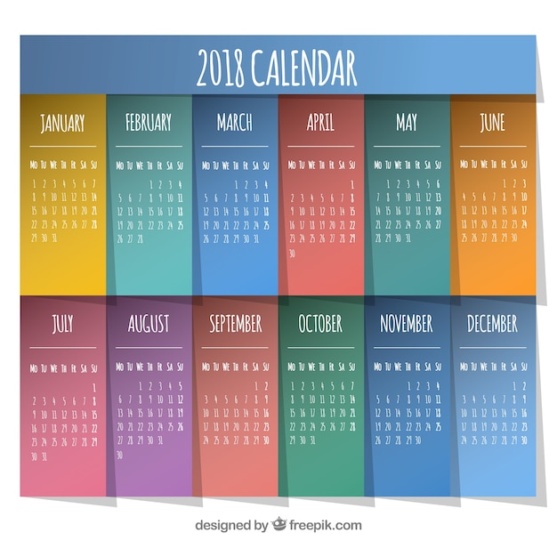 Free vector 2018 calendar