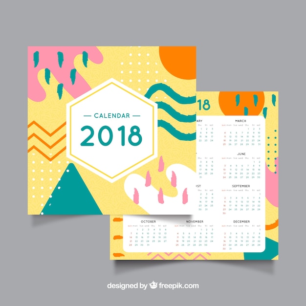 Vettore gratuito calendario 2018