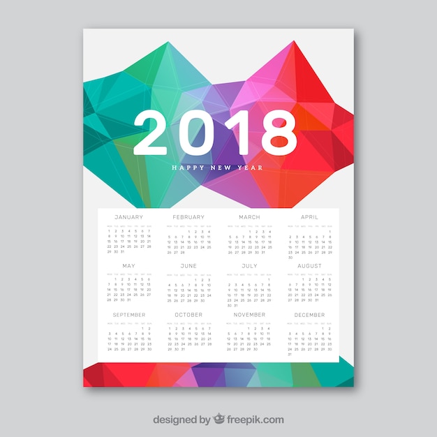 Vettore gratuito calendario 2018