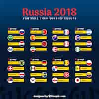 Бесплатное векторное изображение 2018 дизайн футбольного кубка с группами