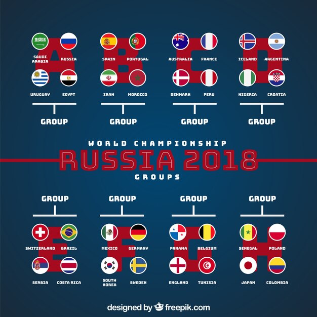 2018 football cup design with groups