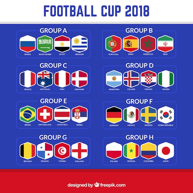 Free vector 2018 football cup design with groups