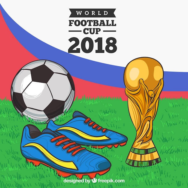 2018 футбольный кубок дизайн с трофеем