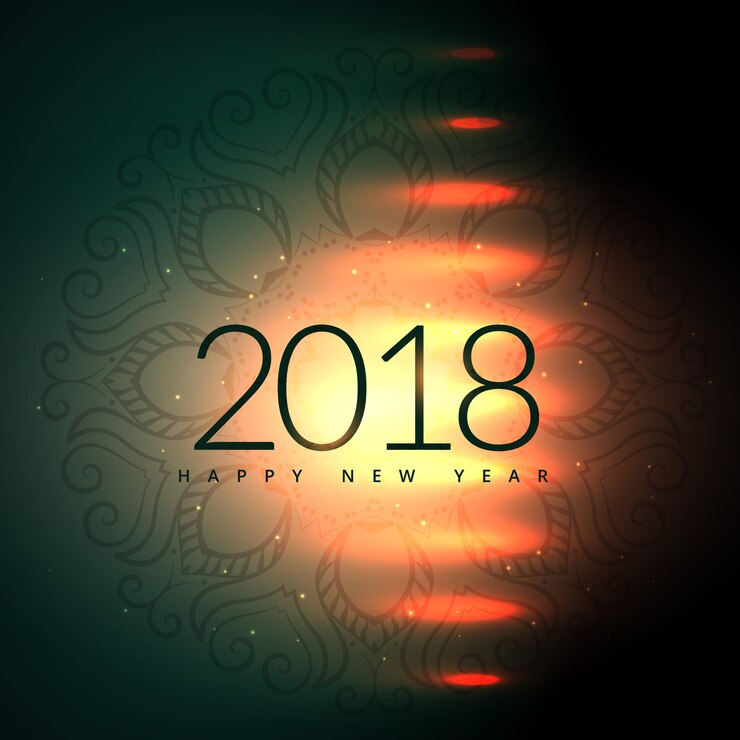 मुफ़्त वेक्टर 2018 happy new year design with light effect