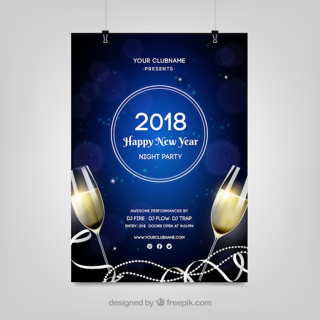 2018 happy new year poster