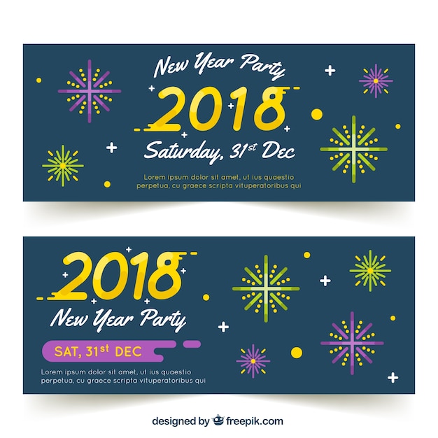 Free vector 2018 new year banners