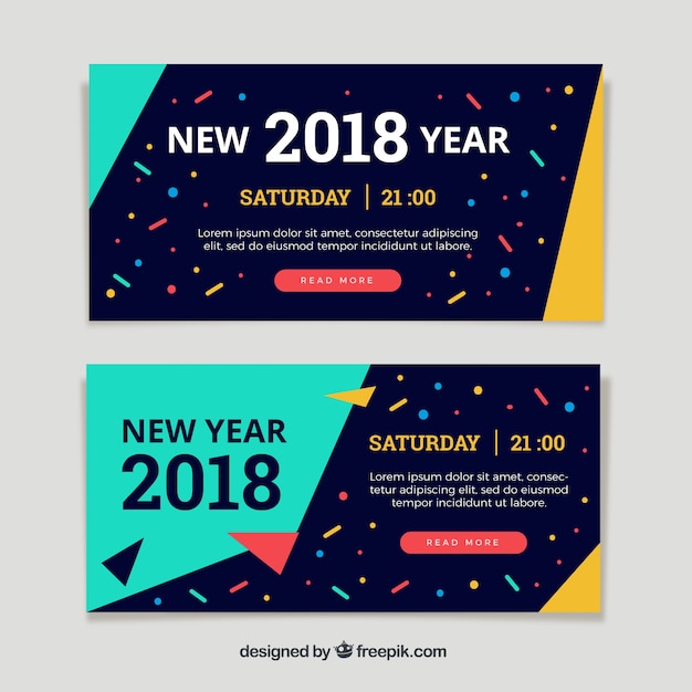 Free vector 2018 new year banners