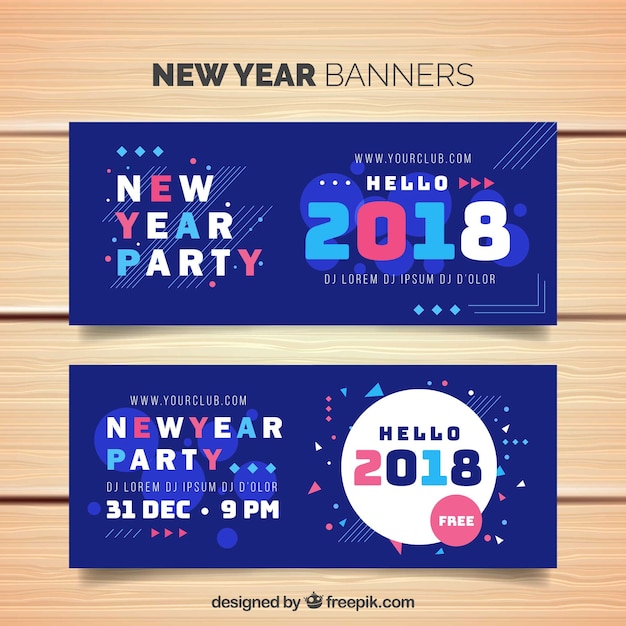 Free vector 2018 new year banners