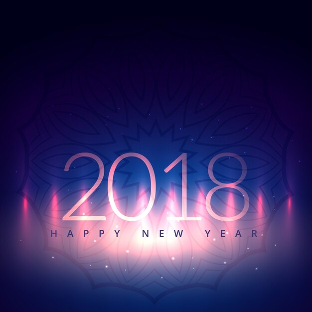 Free vector 2018 new year card design with light effect