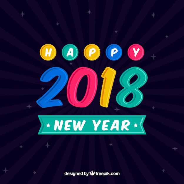 Free vector 2018 new year party background