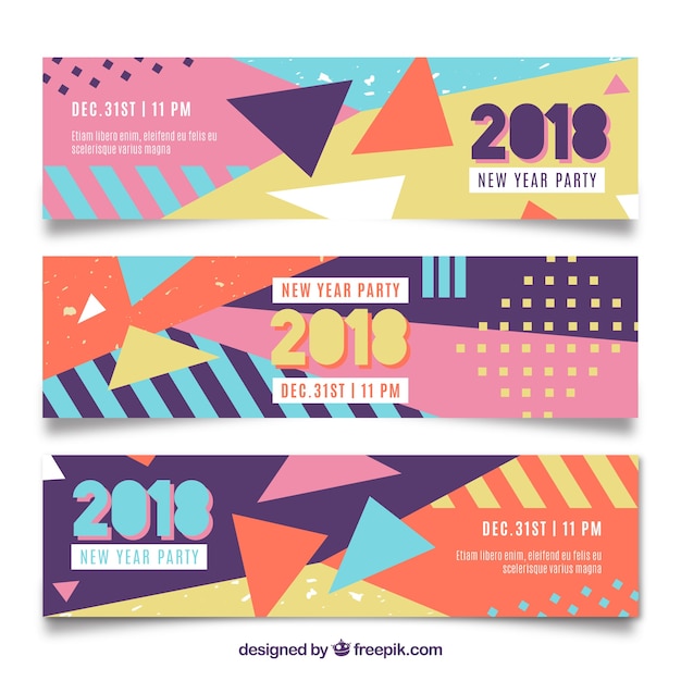 2018 new year party banners