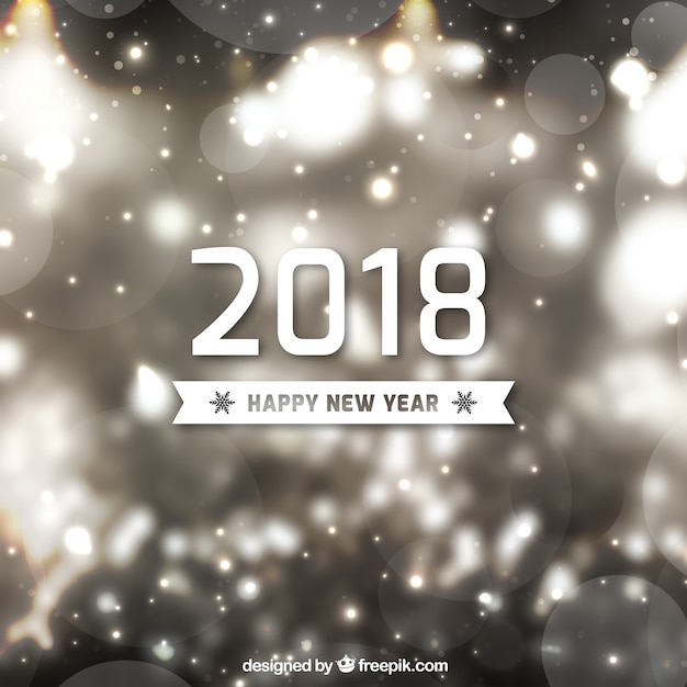 Free vector 2018 silver bokeh background