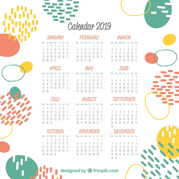 2019 abstract calendar