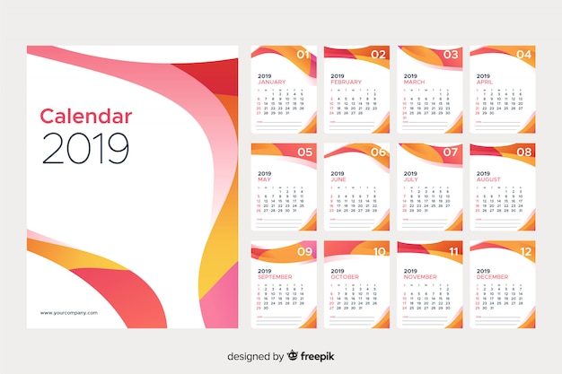 2019 calendario astratto