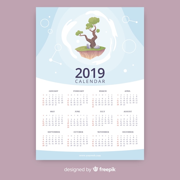 2019 calendar template