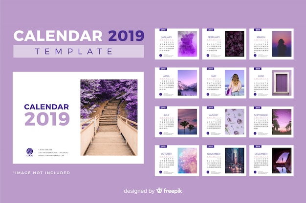 Modello di calendario 2019