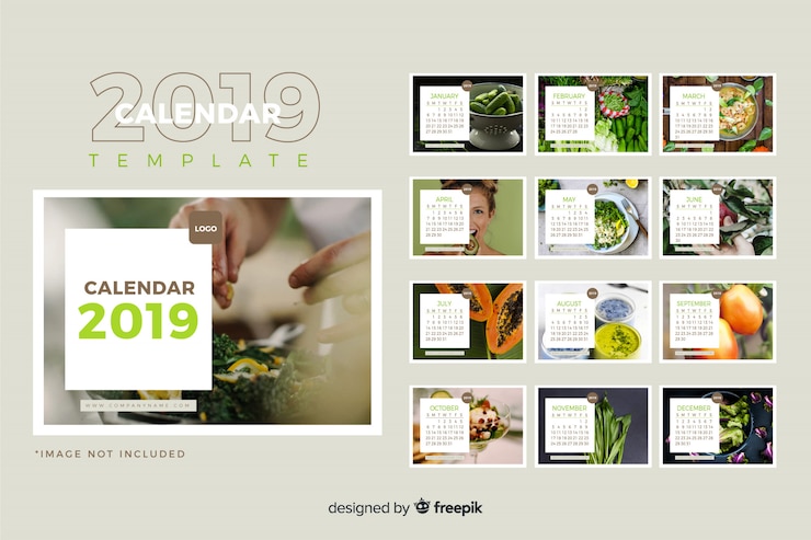 Бесплатный Вектор 2019 шаблон календаря