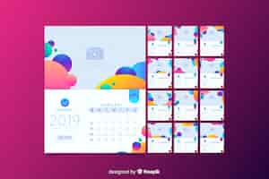 Free vector 2019 calendar template