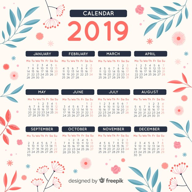 2019 calendar