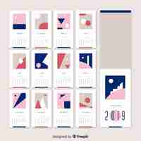 Free vector 2019 calendar